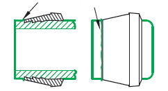 visible bite edge, properly set cutting ring and tube